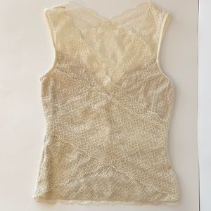 Bebe open back lace tank